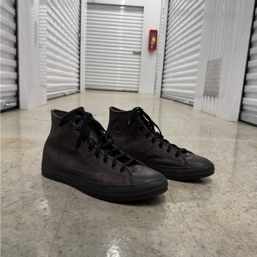 Converse Men's High-Top Sneakers in Dark Brown Leather
